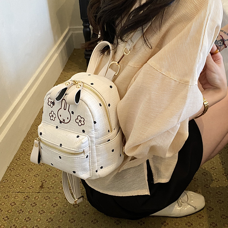 Coreano lindo punto de onda conejo mochila 2026 nuevo estudiante de gran capacidad mochila diaria mochila de viaje de moda