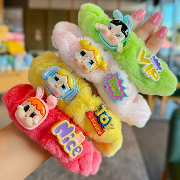 Cute small animal cartoon image explosions Korean cute candy color multi-functional cute colorful hair rope hair ring