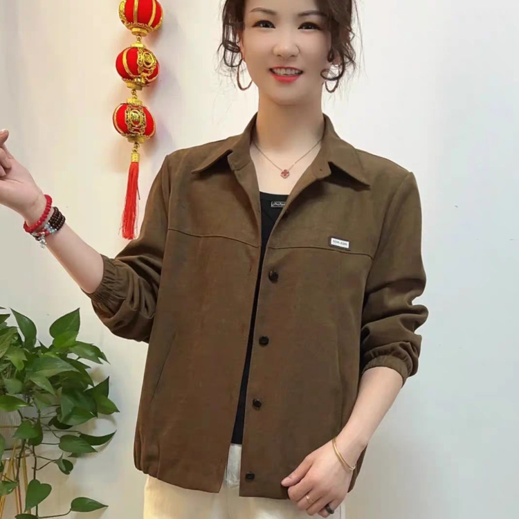 一件代发2025秋季新款时尚洋气百搭休闲宽松显瘦单排扣夹克外套潮|undefined