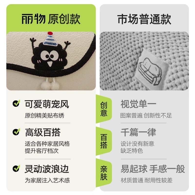 シェニール特殊形状不規則ワンピース2025新作ハイエンド四季通用滑り止めレザーソファ専用クッション|undefined
