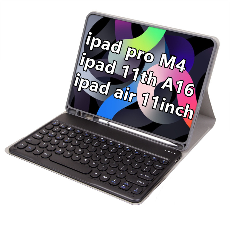 Suitable for Apple Tablet 110.9inch Computer Bluetooth Keyboard Protective Cover iPad Air Macaron Round Cap Magnetic Case