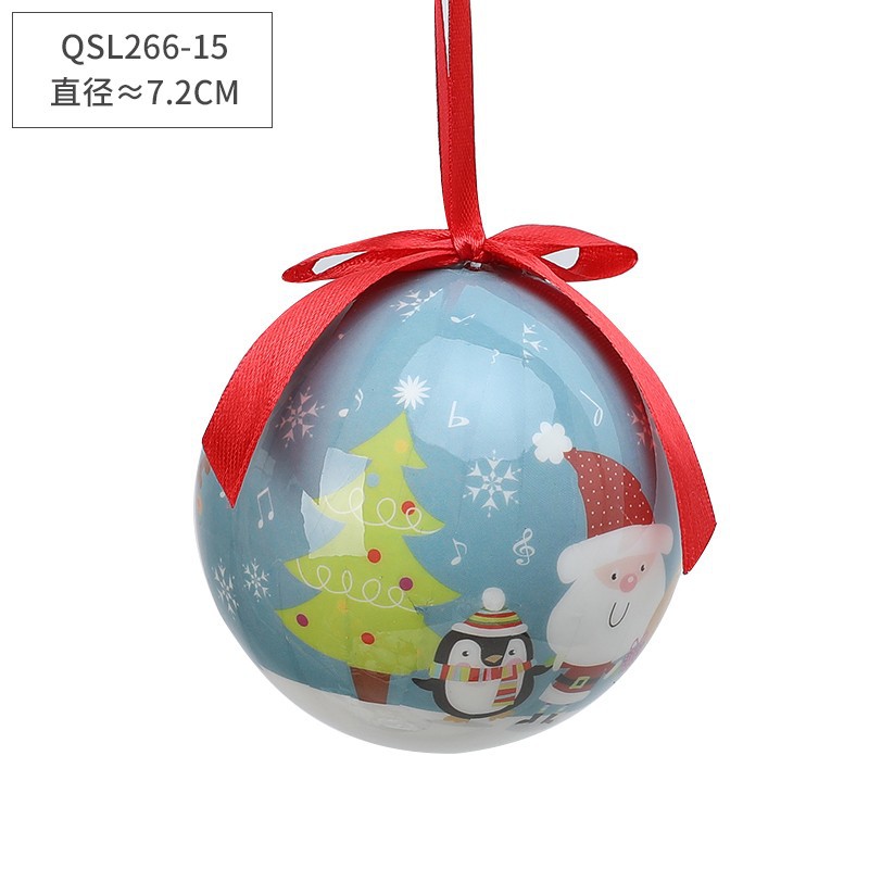 Pegatinas de Navidad bola de papel decoraciones para árboles de Navidad colgante 7cm creativo dibujos animados pintado impresión espuma BOLA DE Navidad
