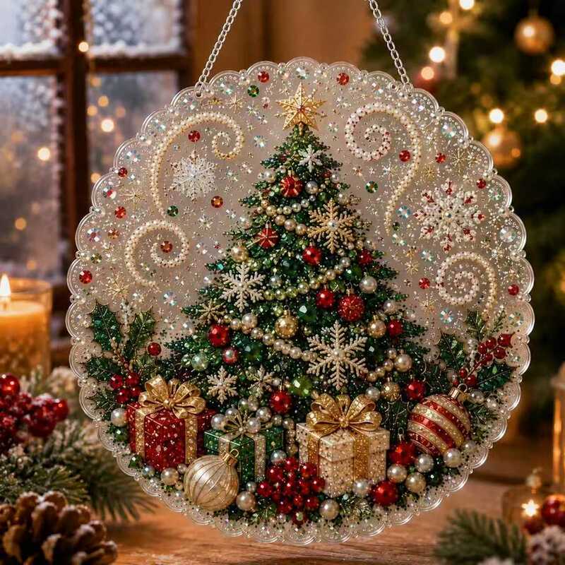 Cross-border new product Christmas 5D diamond painting acrylic pendant Christmas holiday atmosphere decoration factory direct sale