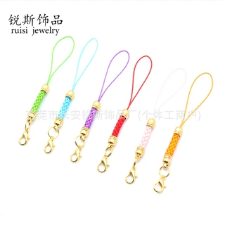 皇冠头编织绳手机挂绳龙虾扣编织尼龙吊绳diy饰品配件厂家批发