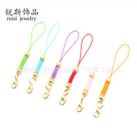 皇冠头编织绳手机挂绳龙虾扣编织尼龙吊绳diy饰品配件厂家批发