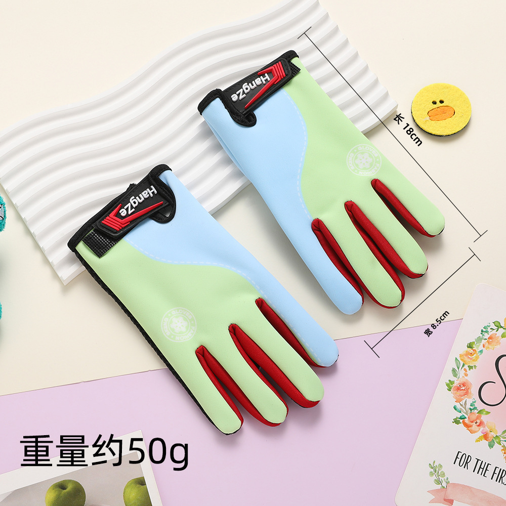 Guantes para niños otoño y invierno para niños y niñas, guantes de ciclismo a prueba de viento para estudiantes calientes al aire libre a prueba de frío