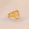 Fashionable adjustable one size ring stainless steel, accessory heart shaped, European style, simple and elegant design