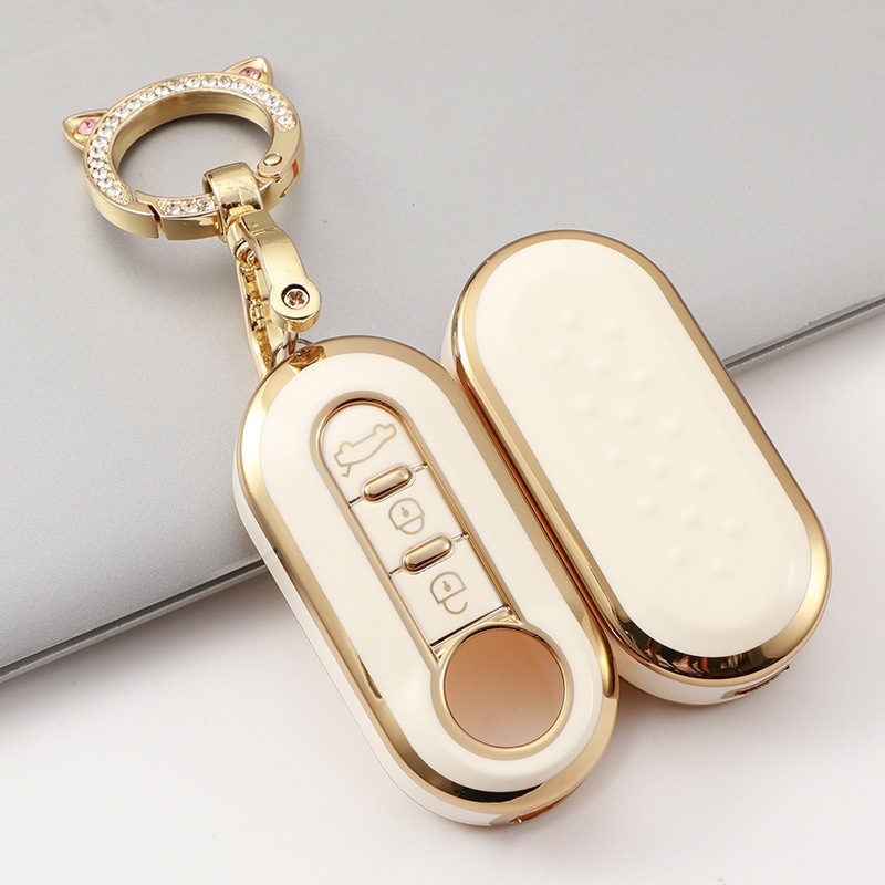 Funda llave plegable Fiat de 3 Llaves aplicable 500 Boyue Bravo Feixiang Iveco Golden Edge car key case