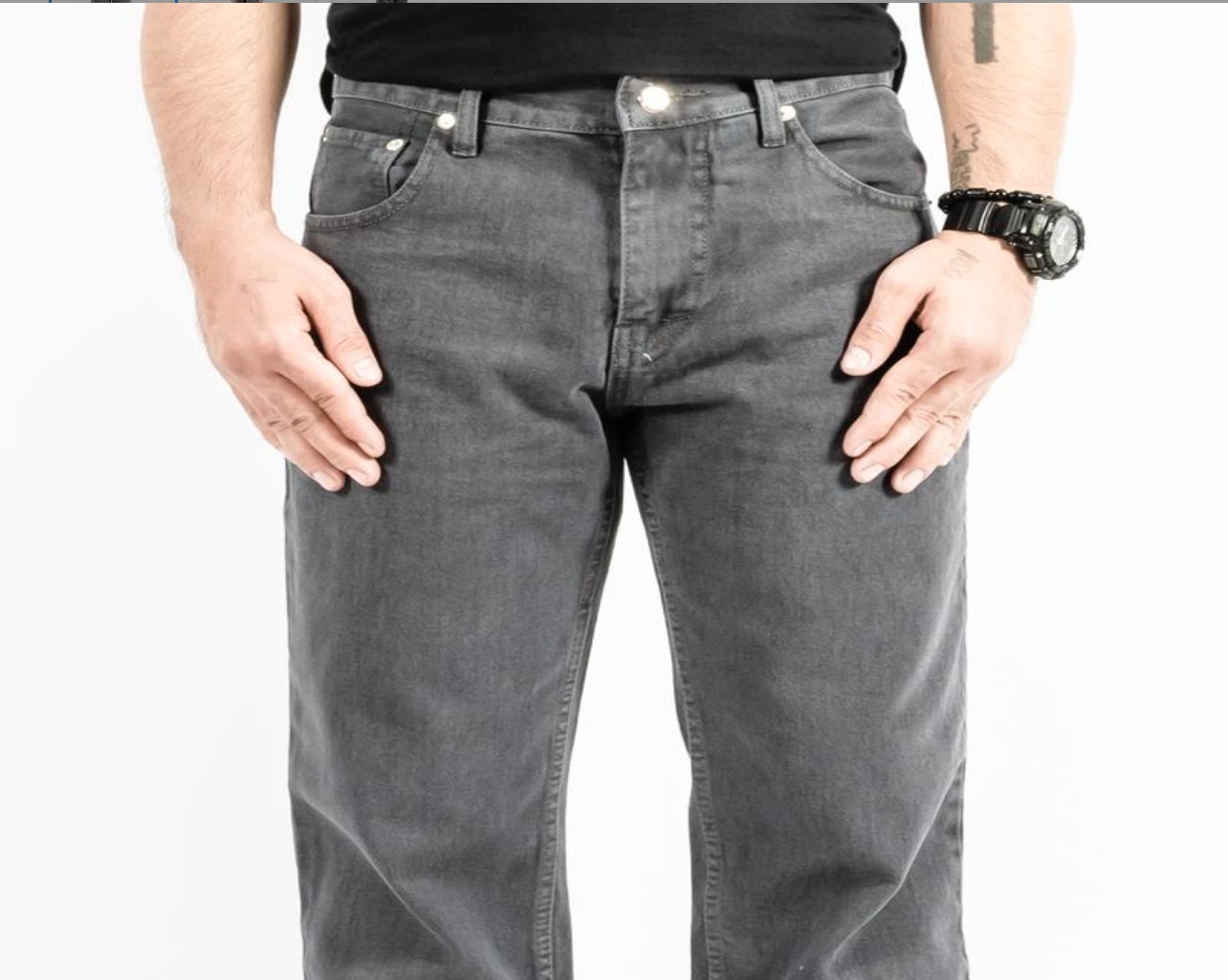 Cleanfit Herren Jeans Mit Geradem Bein Graue Freizeithose_voghion.com