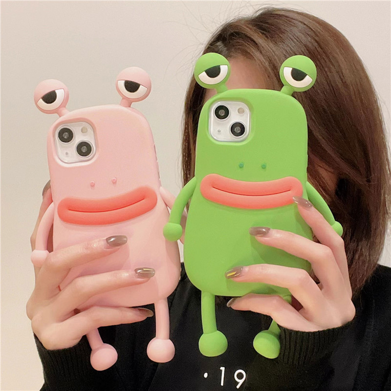Big Mouth Frog Suitable for Iphone17Promax Mobile Phone Case 13 Cute Silicone 12Pro Cartoon 11 Protective Cover
