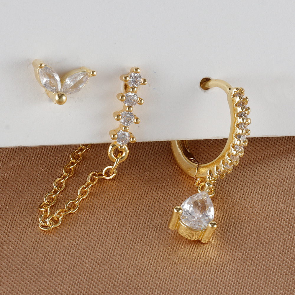 8g Weight Copper Ear Needle Material Drop Earrings, Ear Studs Classification 1 Set Quantity Holiday, Daily Occasion Copper Material Geometric Pattern All Seasons Season Women's Gender Polished Finish Elegant, Sweet, Classic Style Style 1 Set Elegant Sweet Classic Style Geometric Copper Drop Earrings Ear Studs 2