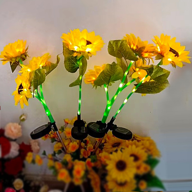 2025 nueva lámpara de girasol solar lámpara de sol lámpara impermeable al aire libre jardín jardín decoración ambiente