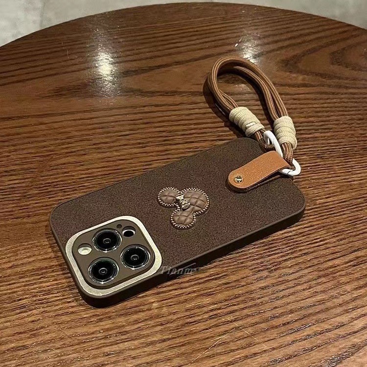 Retro Luna pit patrón Mickey para iPhone14/15proMax lanyard 12/13 Apple 15 teléfono caso nuevo