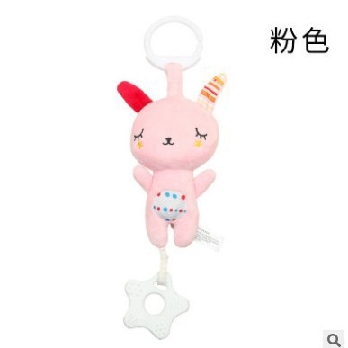 Baby multifunctional bear and rabbit teether pendant plush movement sound music toy foreign trade car hanging bed hanging