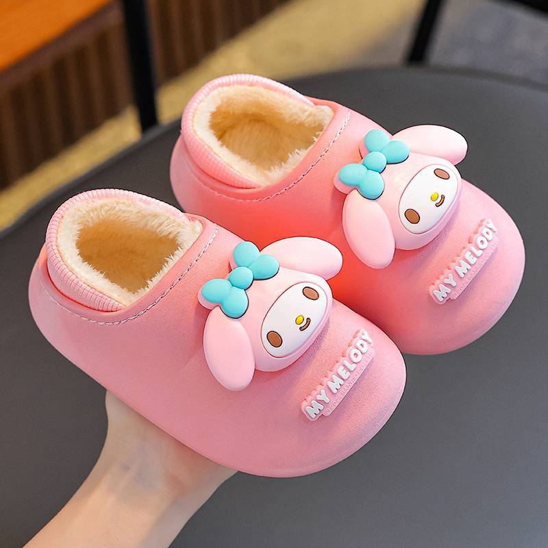 Sanliou otoño y invierno bolsas de niños zapatos de tacones de algodón para niñas calientes y almacenamiento impermeable Lomi zapatillas de algodón para padres e hijos