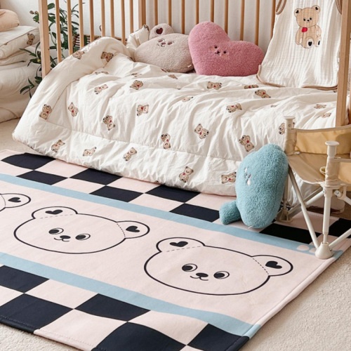 INS Nordic style animal children's decorative floor mat creative home cartoon bear square carpet living room climbing mat