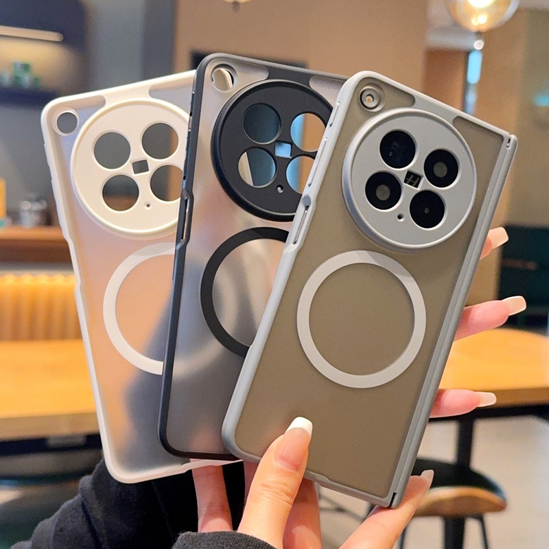 适用oppoFind N6折叠屏磁吸手机壳肤感磨砂荣耀MagicV6双中轴保护