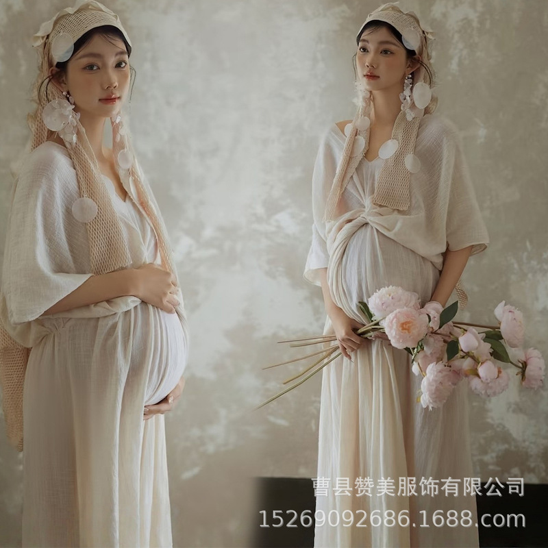 New Style Maternity Photo Shoot Theme: Retro Zen Chinese Style, Cool and Elegant Dress for Pregnant Women's Photoshoot