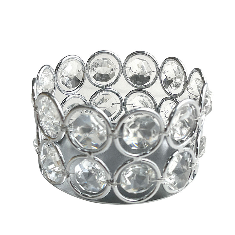 Candelabro de hierro forjado con copa de vidrio hueca, decoración elegante para bodas y Navidad