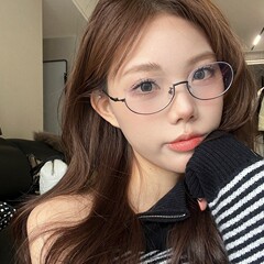 韩版黑框细边金属半框椭圆超轻高智感眼镜防蓝光近视平光镜架女款
