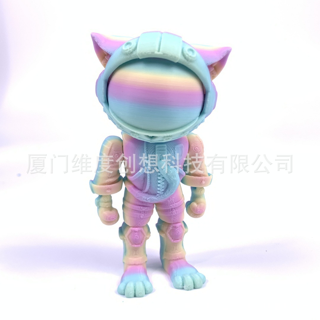 Juguetes de impresión 3D transfronterizos Gatos astronautas bonitos juguetes de moda articulaciones móviles adornos de dibujos animados