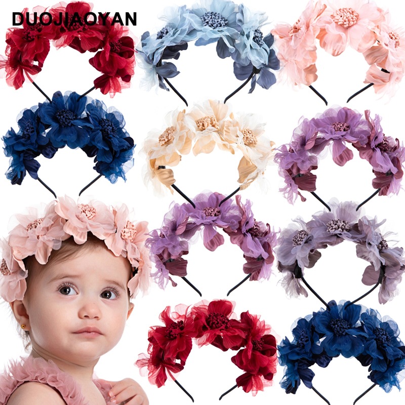 240g Weight Hair Band Hair Accessories Type No Quantity Holiday, Daily Occasion Cloth Material Flower Pattern All Seasons Season Kid'S Gender Cute Style Cute Kid'S Flower Cloth Hair Band 无