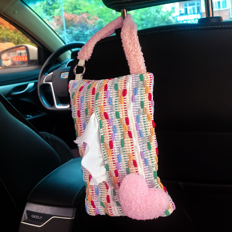 Creative Car Tissue Box, High-Quality and Cute West Highland Dog Tissue Box, Car Tissue Hanging Bag, Car Tissue Box