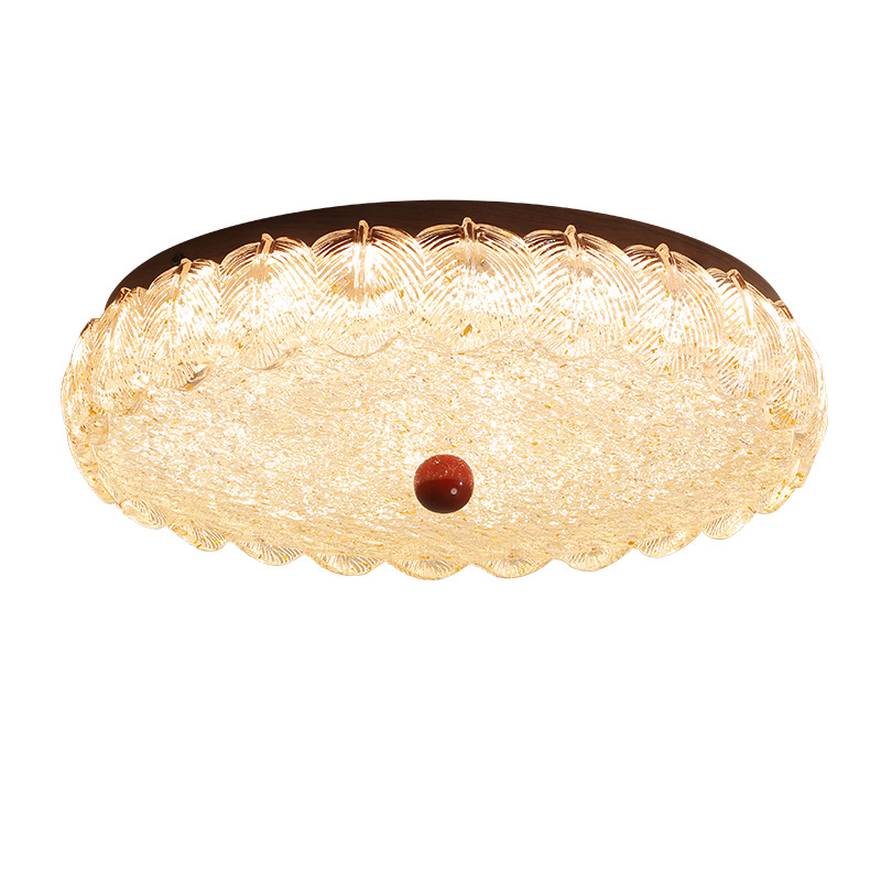 Espectro completo de la luz de techo del dormitorio medieval nuevo lujo ligero creativo retro resina de lámina de oro para proteger los ojos de la lámpara principal 686L