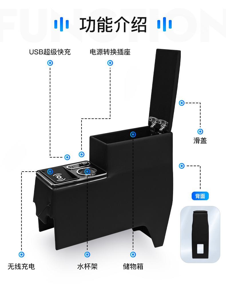 Suitable for Toyota Noah 90 Series Armrest Box, Voxy 95 Series Storage Box, Central Storage Hand Pillow Box Modification