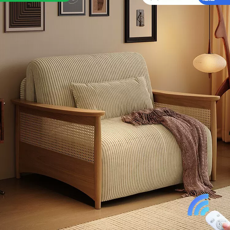 北欧实木沙发转角贵妃冬夏两用简约家用小户型组合日式原木风沙发