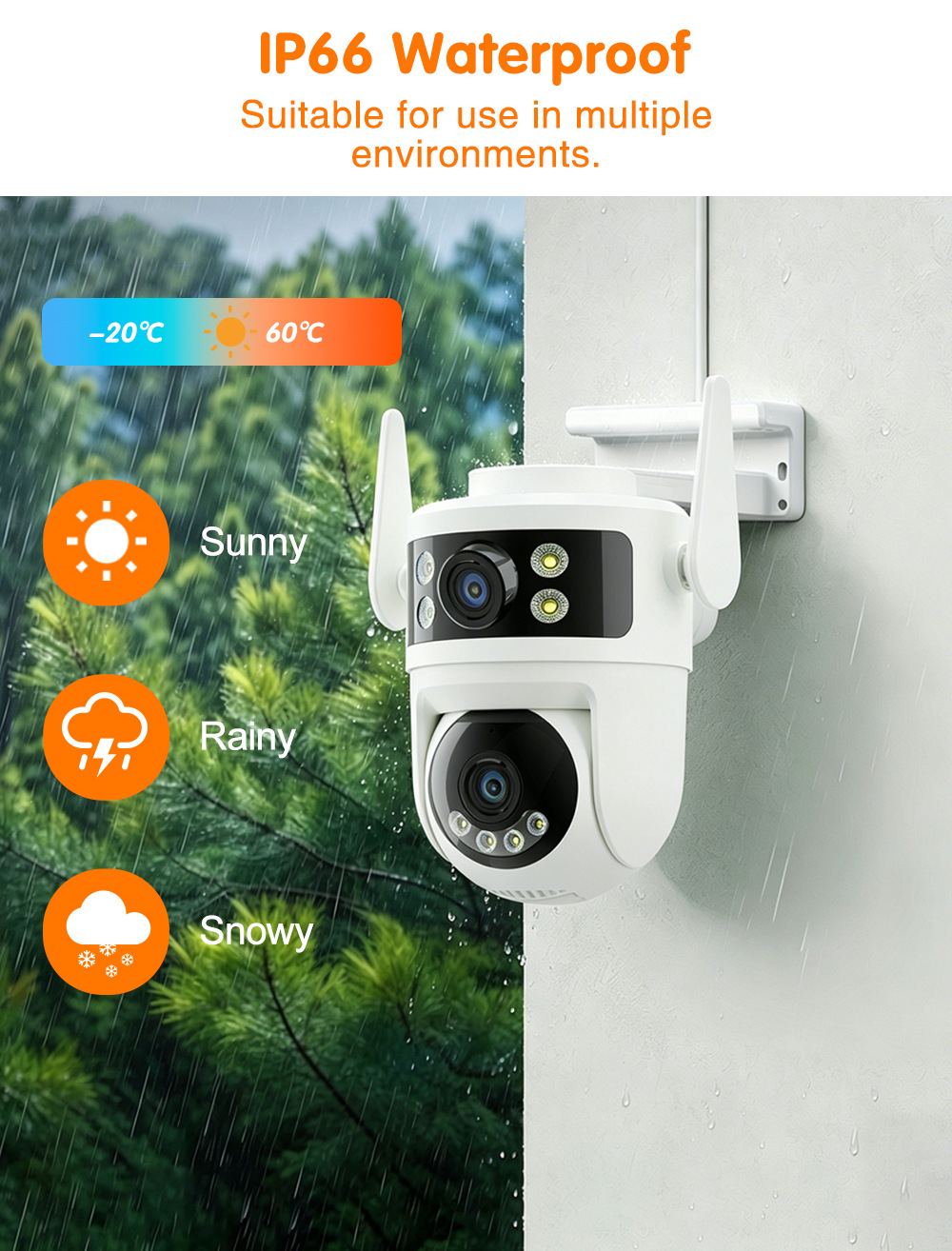 yoosee Wireless WiFi Überwachungskamera für Innen- und Außenbereich, Bestseller, hochauflösend, Nachtsicht, Smartphone-Fernsteuerung, intelligente KI-Überwachung