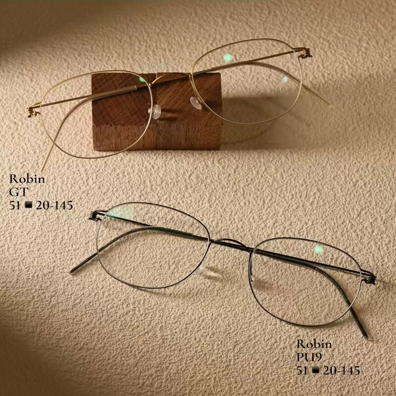 Cross-Border Glasses Frame Linde Same Style Robin Ultra-Light 8g Titanium Wire Artistic Frame Can Be Equipped with Retro Oval Mirror Cross-Border Glasses Frame Linde Same Style Robin Ultra-Light 8g Titanium Wire Artistic Frame Can Be Equipped with Retro Oval Mirror