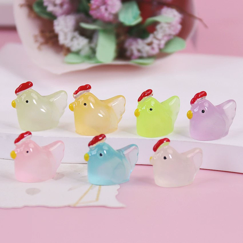 Светящийся трехмерный цыпленок diy ювелирные изделия ручной работы Смола фитинги микро-ландшафтные украшения миниатюрные ночные фонари подвески оптом