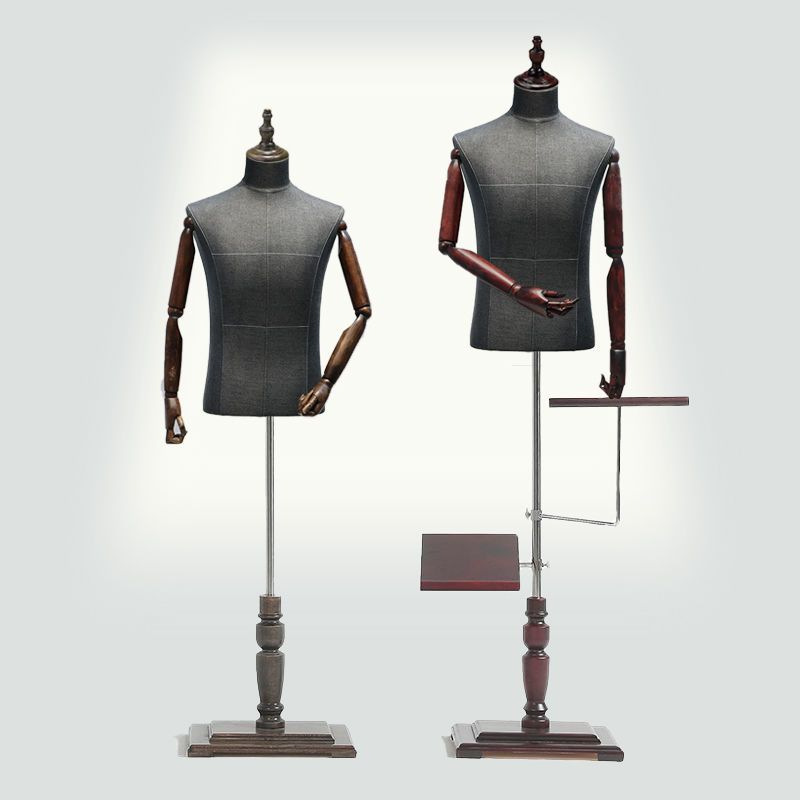 Modelo de tienda de ropa accesorios de hombre medio cuerpo plataforma medio cuerpo traje vestido ventana maniquí percha de exhibición de ropa
