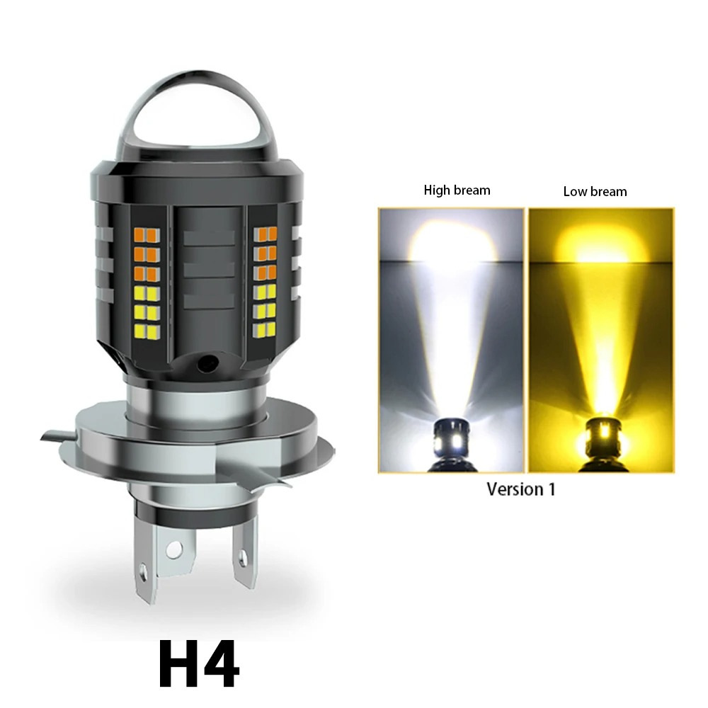 Motuoche Motorcycle Headlight H4 Three-Claw H6 White Yellow Electric Vehicle Light (Motorcycle headlights, headlights) - near-yellow-far-white-three-claw-h4