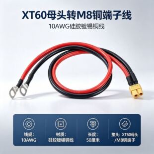 XT60�DM8�~���Ӿ�10AWG 50cm��ģ�����늳س���͸ߜع��z�D�Ӿ�