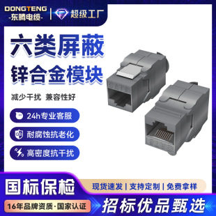 Dongteng six kinds of shielding zinc alloy network module 10 trillion information network cable module metal CAT6 hole-free