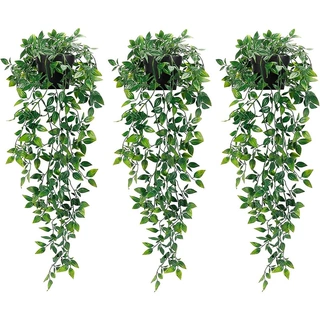 亚马逊仿真曼陀罗植物盆栽人造树叶家居装饰吊顶假花道具绿植