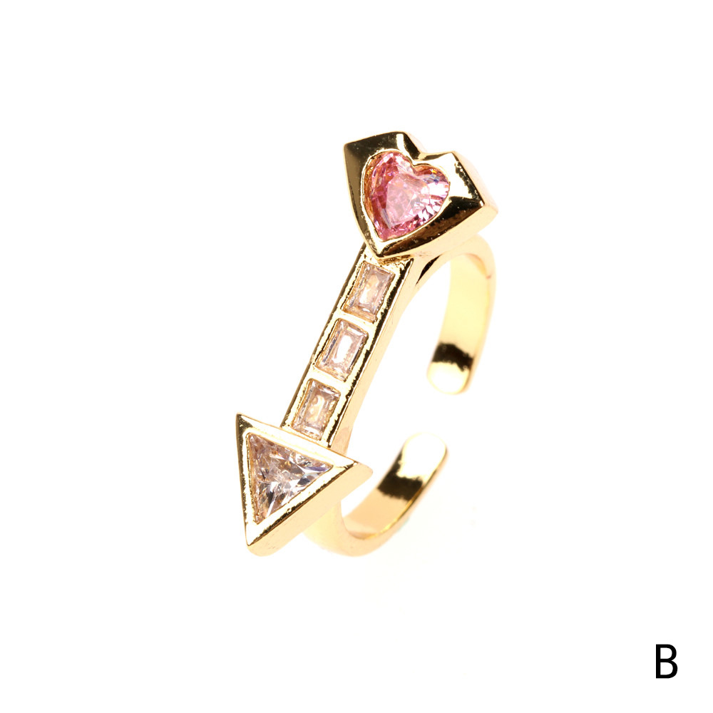 Vente En Gros Bijoux Zircon Coeur Bague En Cuivre Nihaojewelry display picture 7