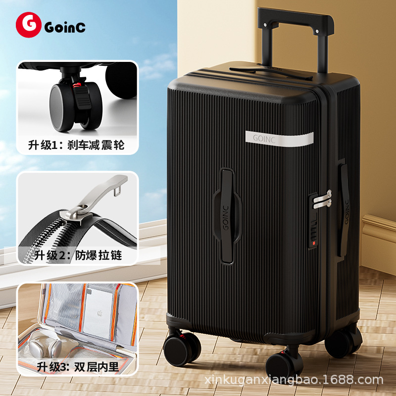 Maleta de gran capacidad de 28 pulgadas con ruedas giratorias para mujer, elegante, con contraseña, para viaje, para estudiantes, de 24 pulgadas