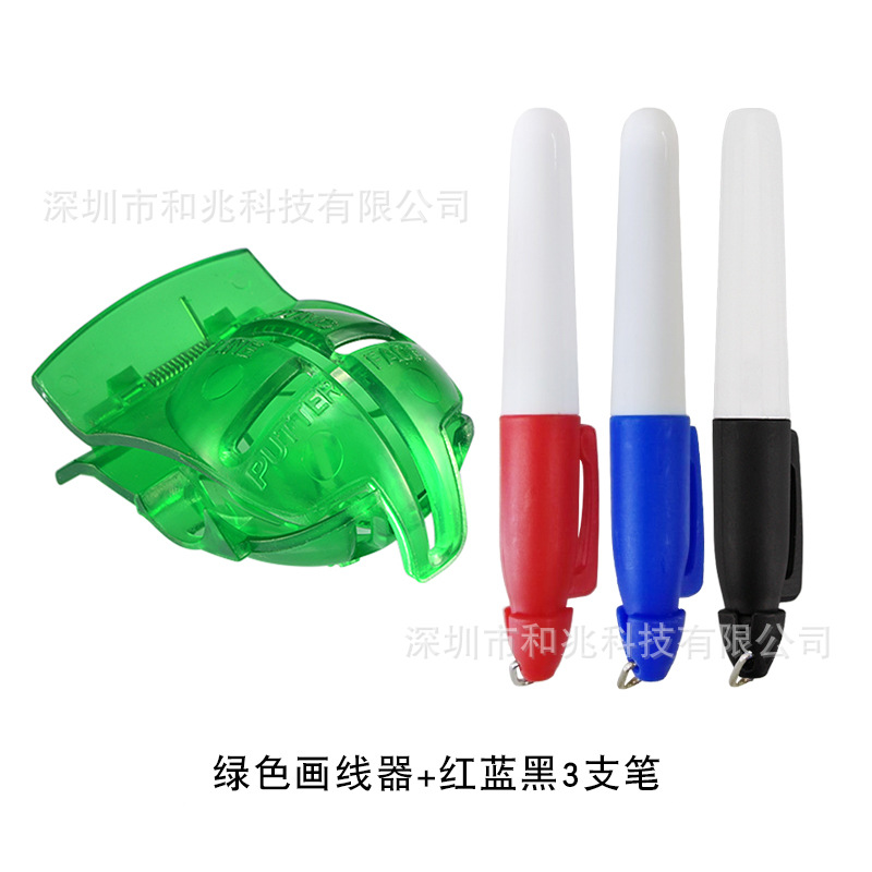 녹색 클립 + 빨강, 파랑, 검정 펜 3개