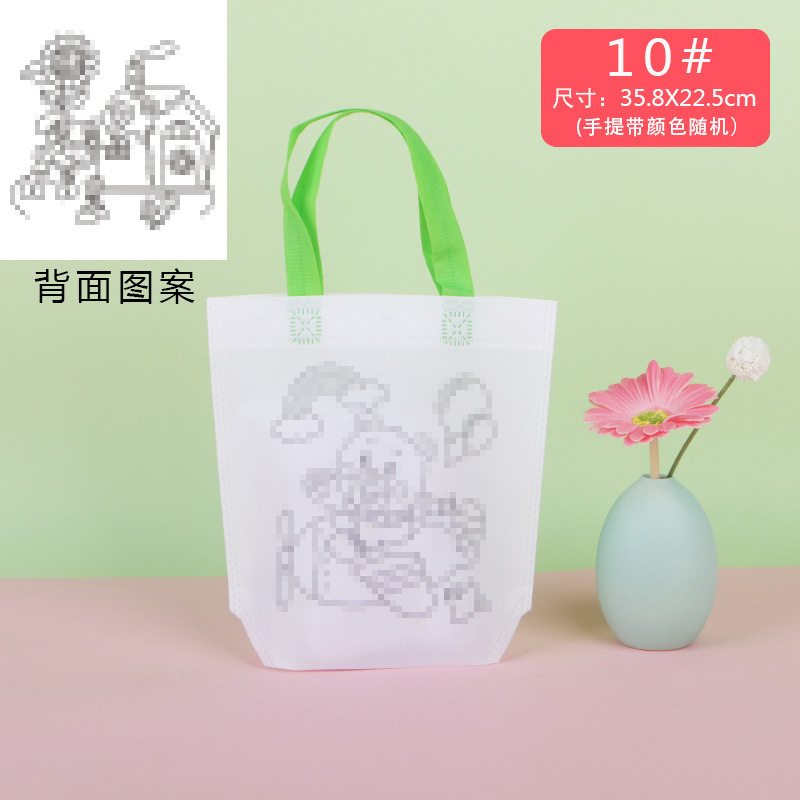 CPCE bolsa de color de graffiti no tejido de doble cara para niños bricolaje bolso de mano de pintura pintado a mano para colorear