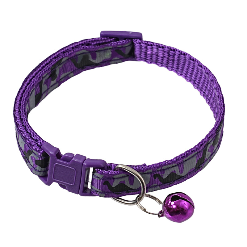 1.0 Collar de tela collar de campana de camuflaje collar de gato collar de perro gran cantidad de collar de fábrica de venta directa