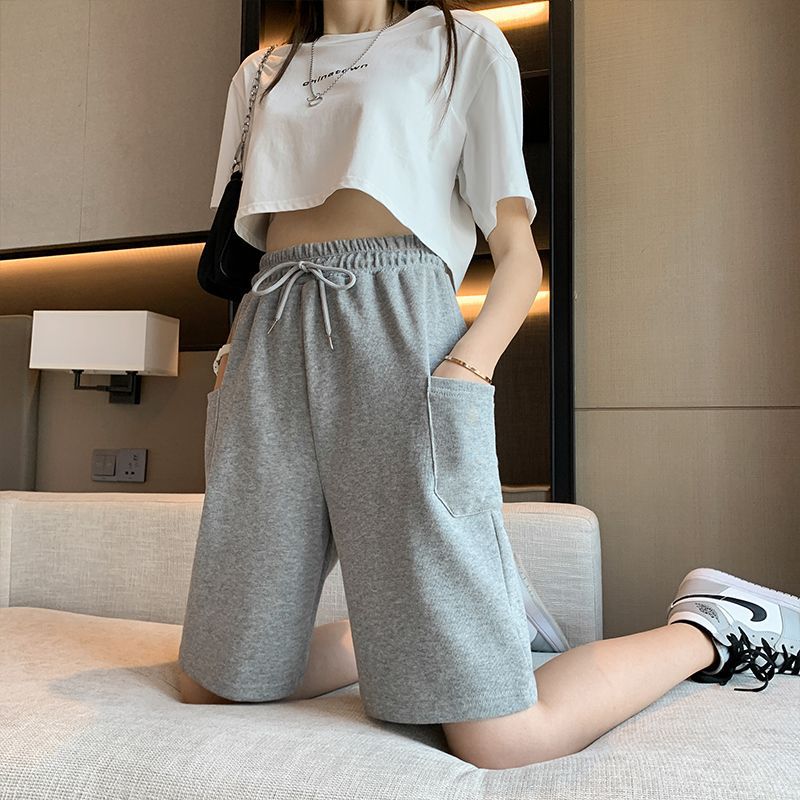 Sports Shorts Women's Summer Lightweight Breathable Running Casual Pants Trendy Ins High Waist Slimming Waffle 5-Piece Pants