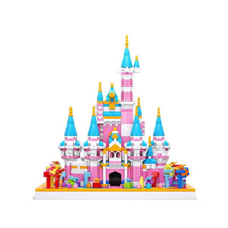 Moyu 92030 Pink Unicorn Castle Micro Granules Bloques de construcción ensamblados Adornos Juguetes del Día del Niño para niñas