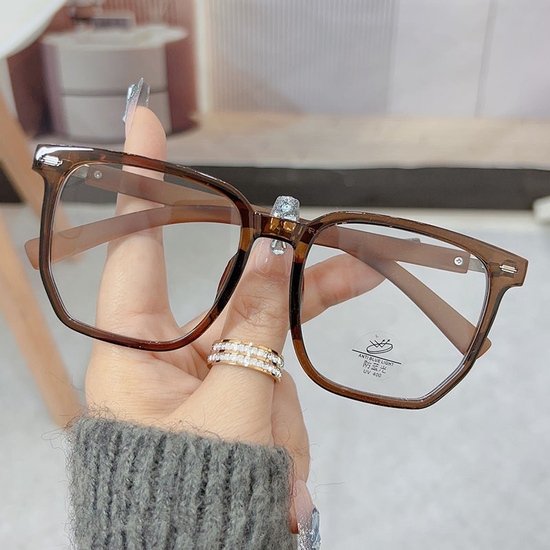 Nuevo estilo simple de gran marco para mostrar la cara de las chicas de moda versátil gafas de marco negro para hombres de negocios simples ante anteojos de luz azul para miopía