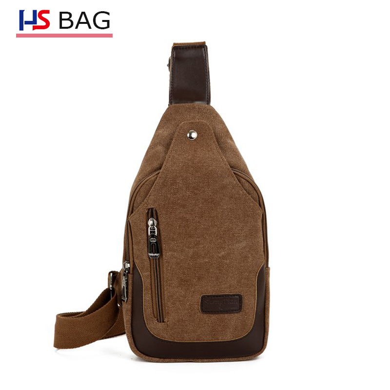 Canvas Men's Chest Bag New Outdoor Casual Large Capacity Multi-layer Casual Chest Bag Sports Chest Bag Wholesale Factory