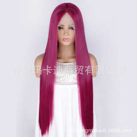13*4*1 T型蕾丝假发头套 Lace wig30英寸加长长直发化纤蕾丝假发