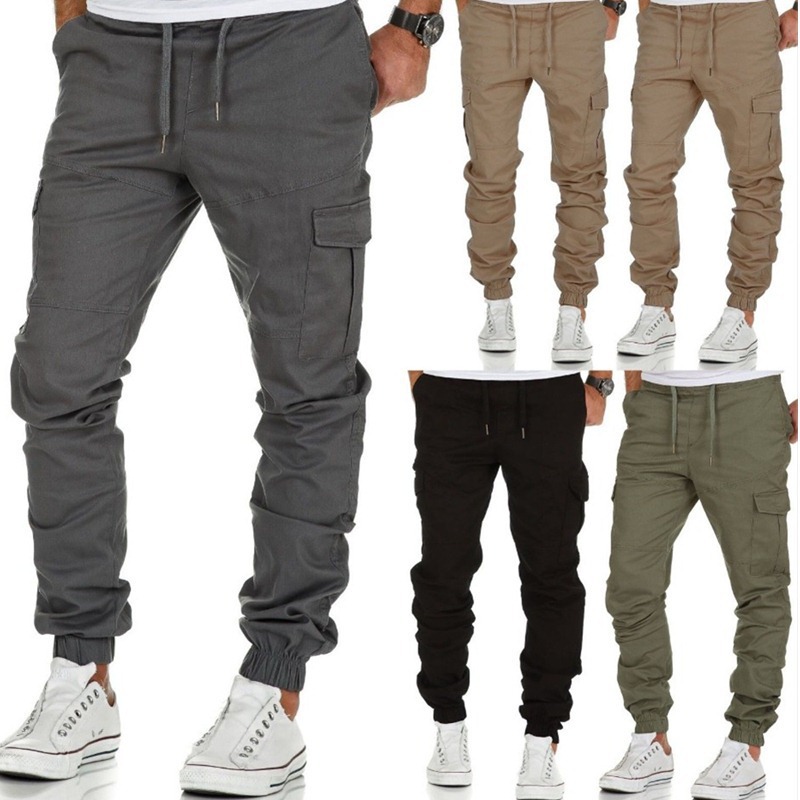 Herrenhose Workwear Multi Pocket Lange gewebte Freizeithose für Herren, Sportleggings_voghion.com