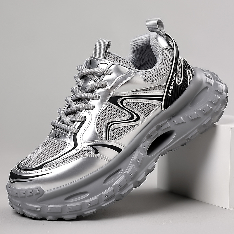 Zapatos de hombre primavera transpirable 2025 nuevos zapatos deportivos casuales para hombre tendencia salvaje zapatos ligeros de suela blanda al por mayor